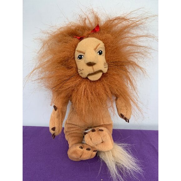 Warner Brothers 1998 Cowardly Lion Wizard of Oz 10 Inch Bean Bag Plush Stuffed A - Picture 5 of 6
